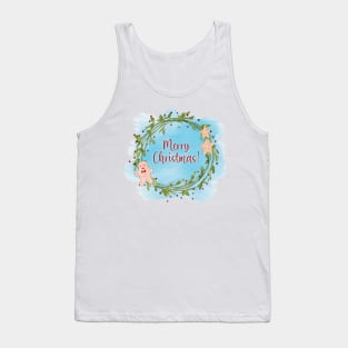 Merry Christmas Wreath Tank Top